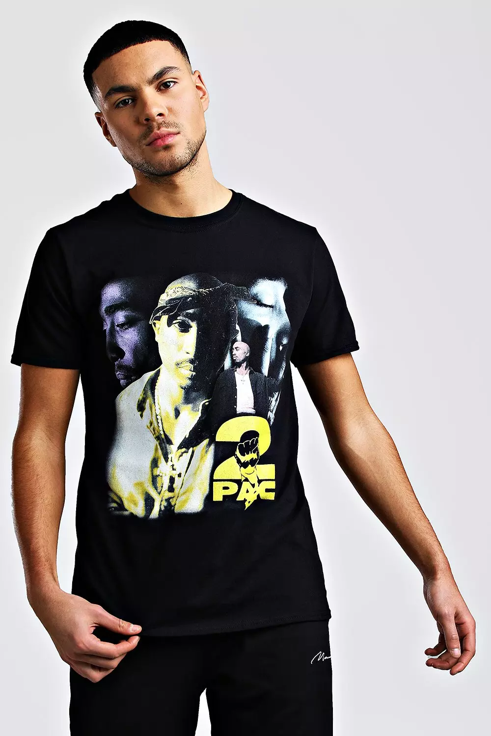 boohooMAN Oversized Tupac Homage License T-Shirt - Black - Size L