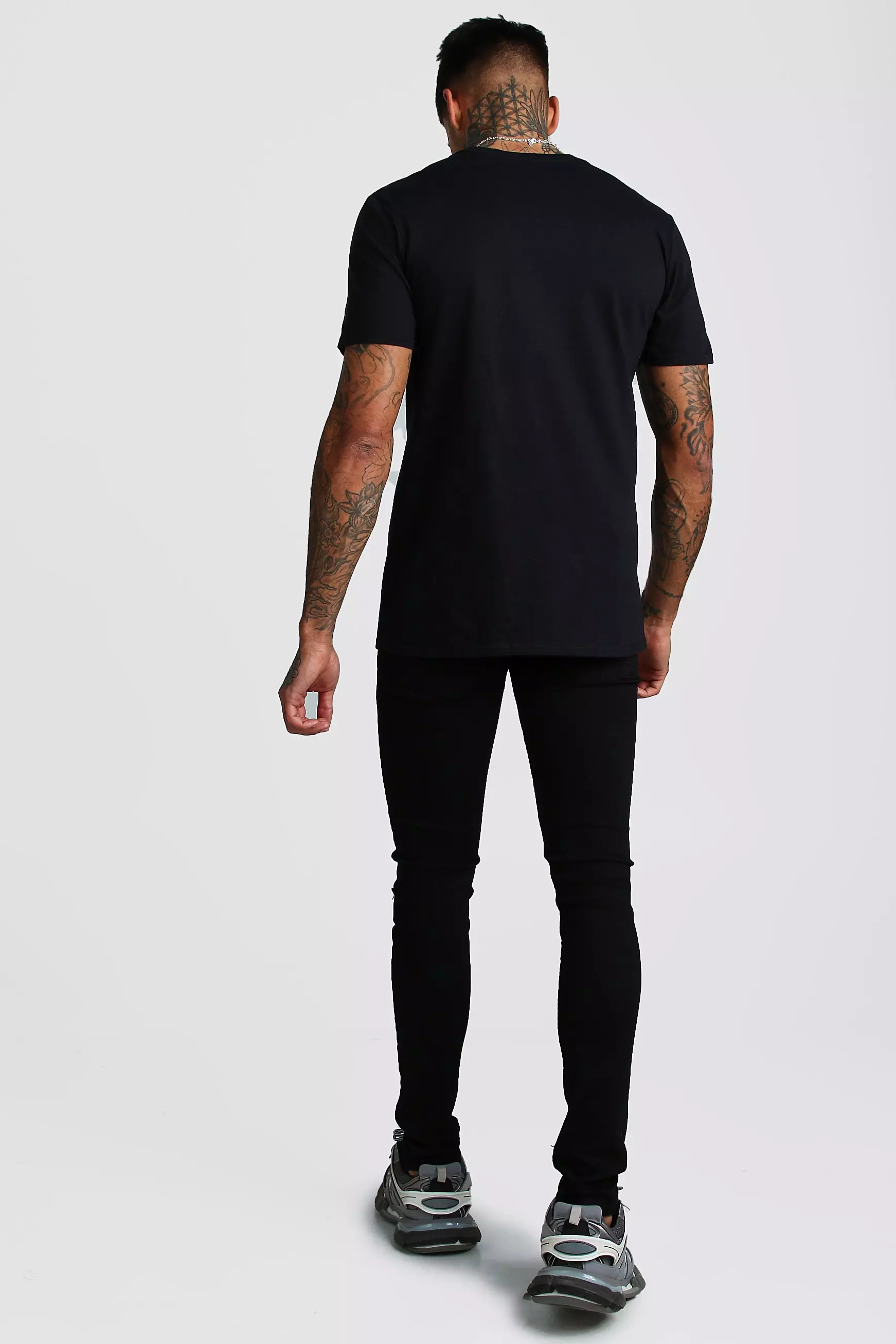 Mirror Snake-Print T-shirt, BLACK, Men