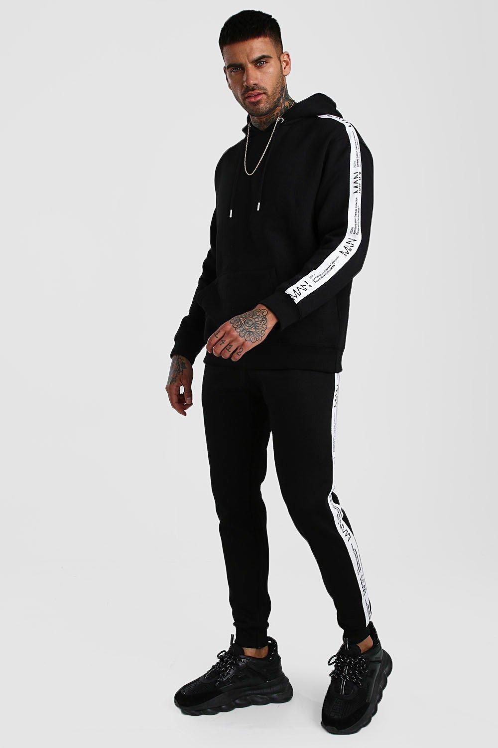 

Спортивный костюм с худи свободного кроя с официальной лентой MAN LTD, Black