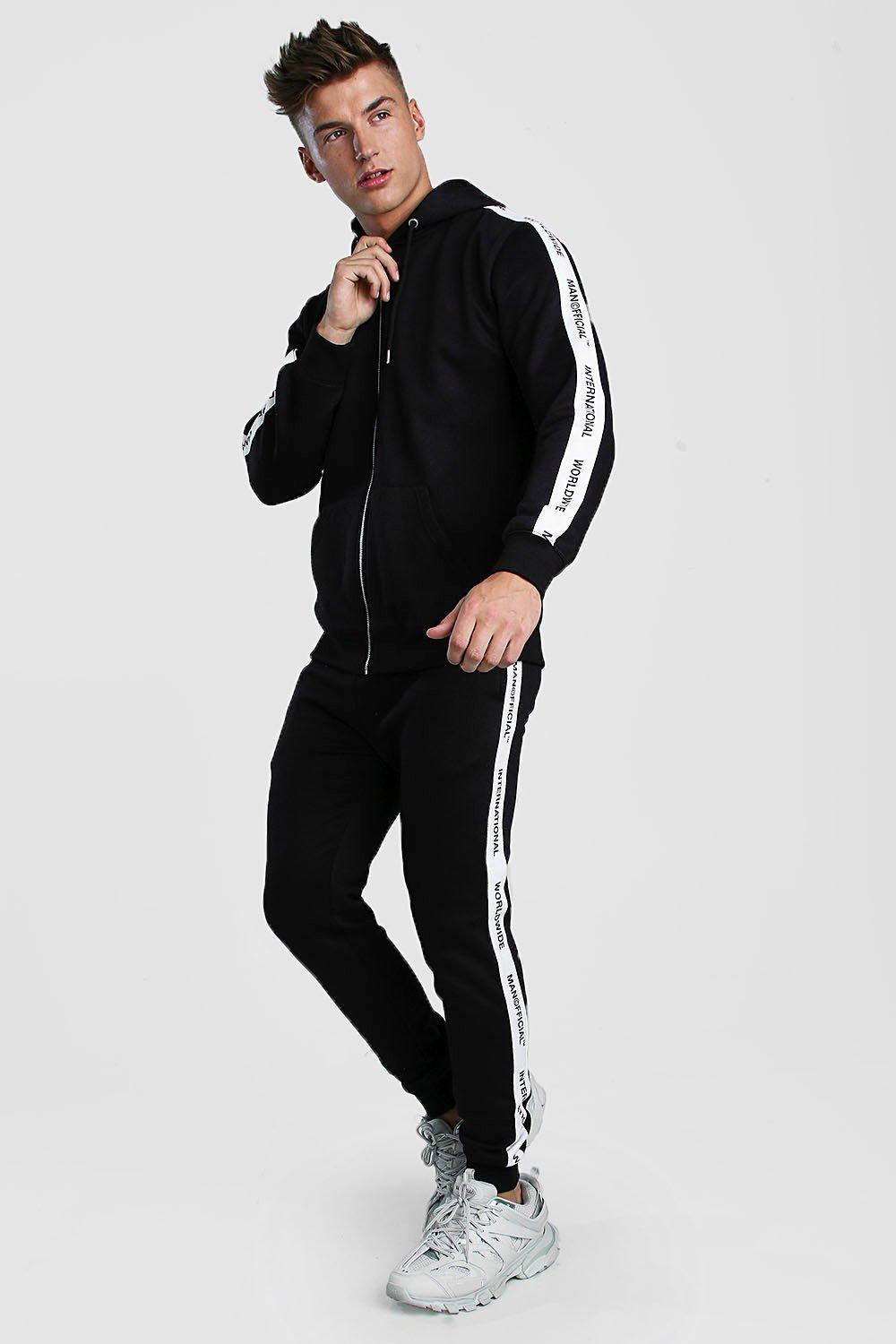 boohooman tracksuit black