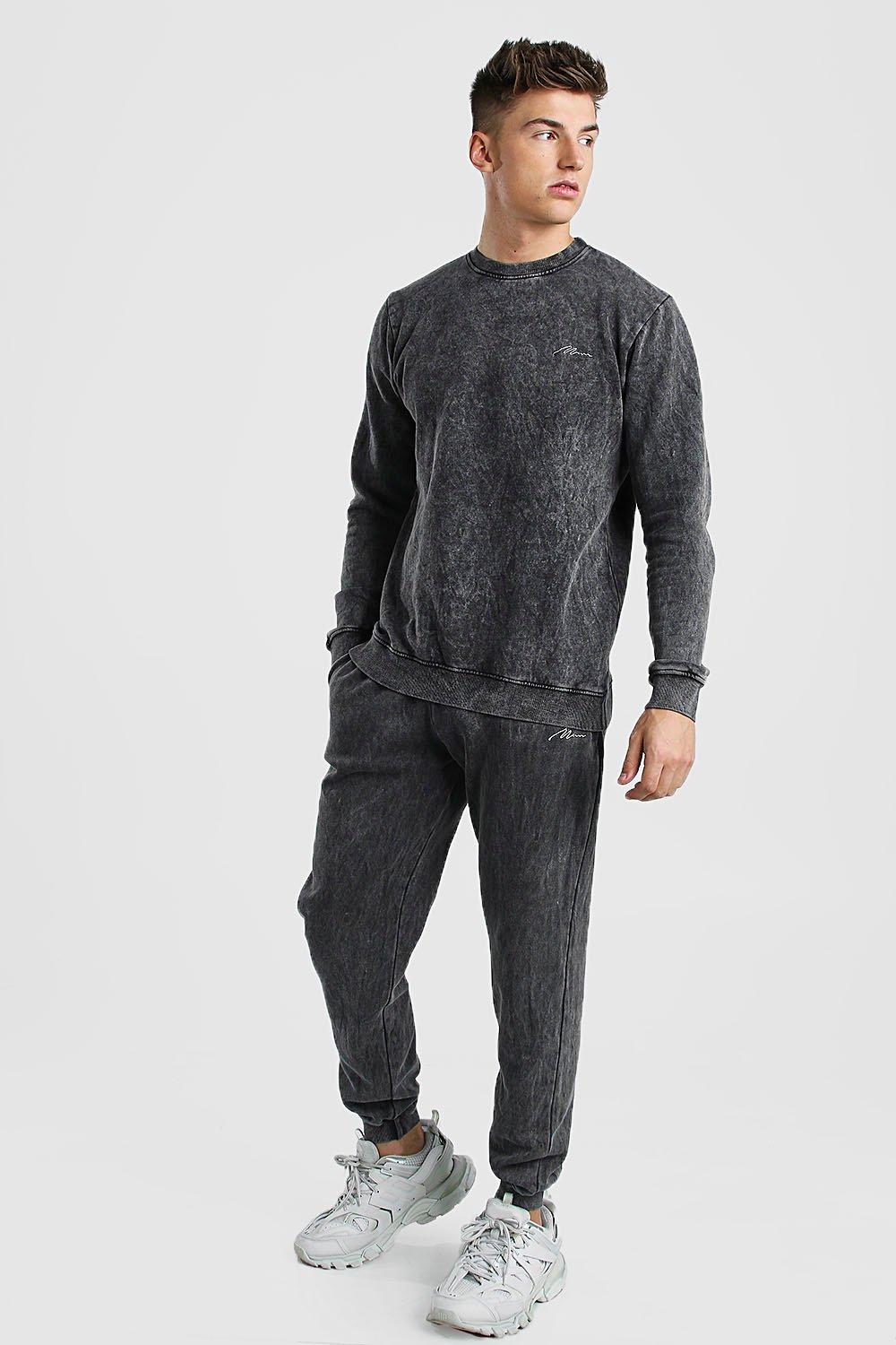 acid wash tracksuit mens