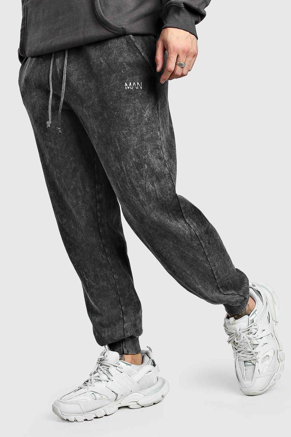 acid wash joggers mens