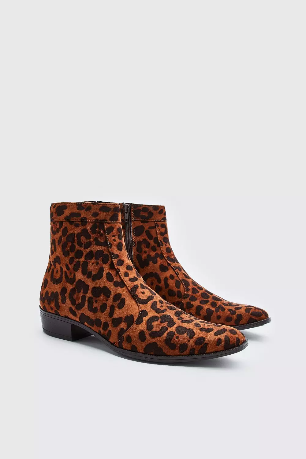 Mens leopard clearance print chelsea boots