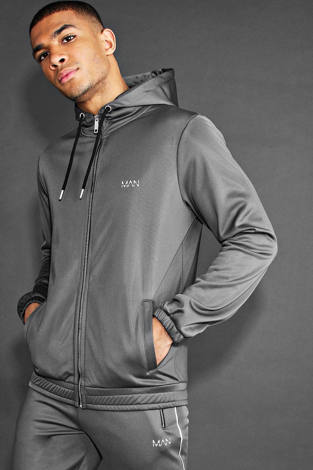 men's charcoal zip hoodie