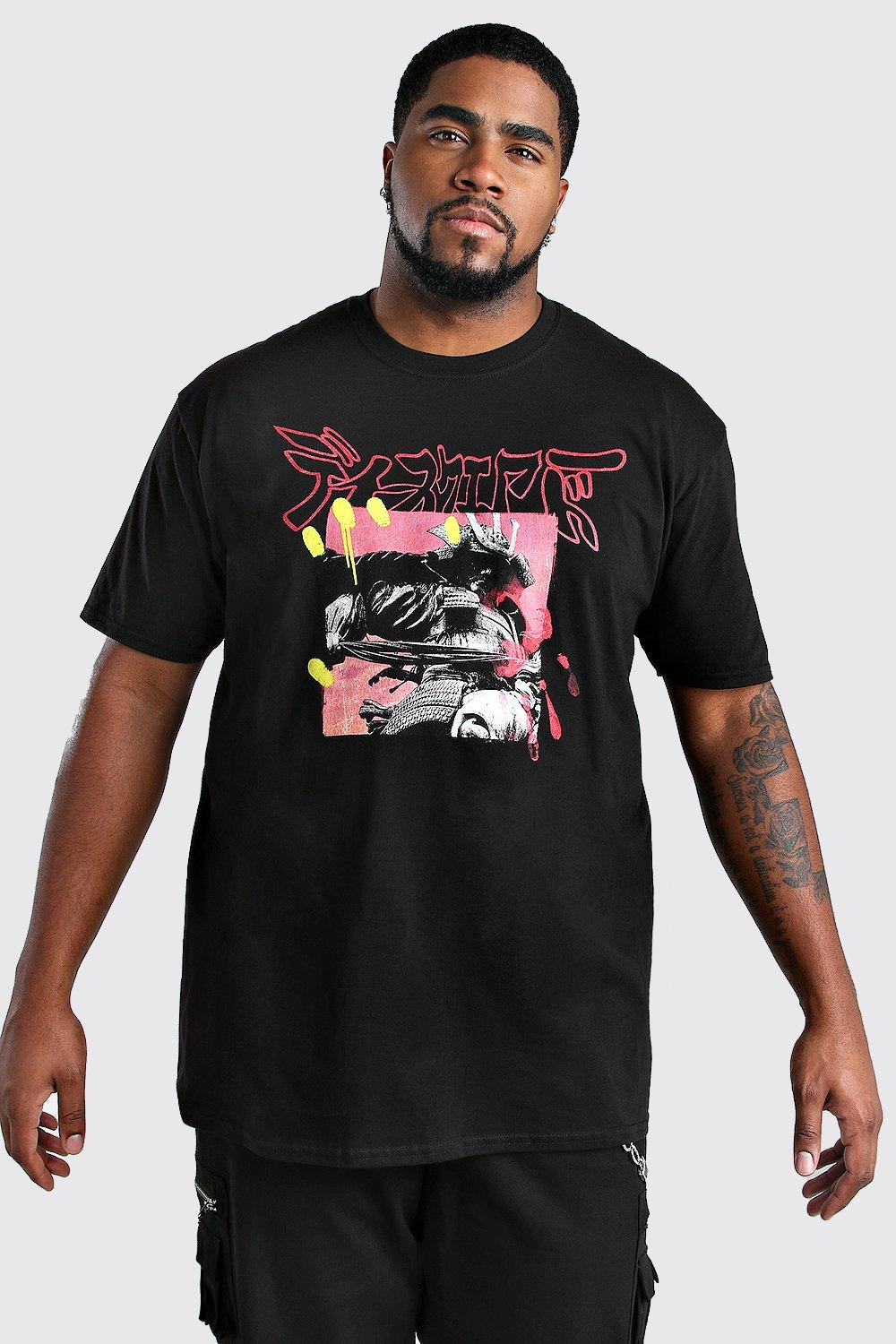 Big And Tall Samurai Print T Shirt Boohoo