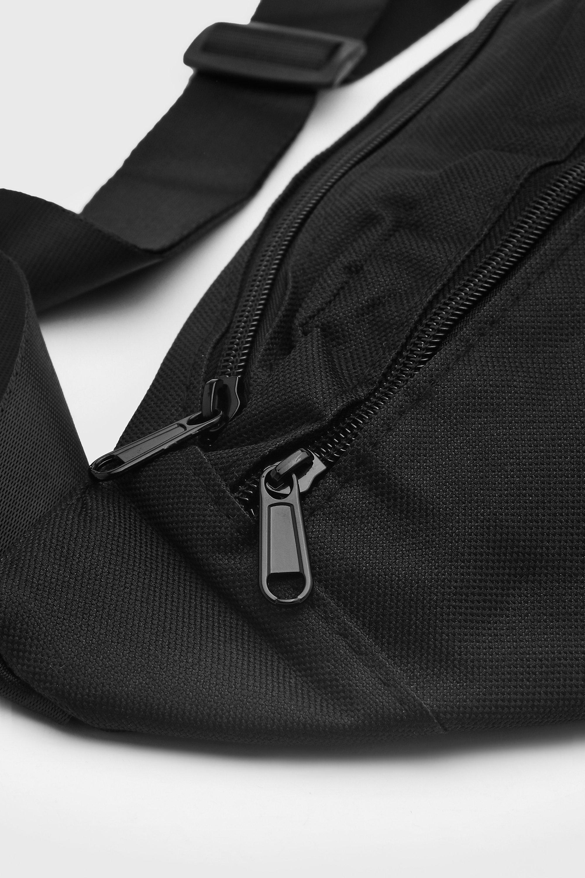 mens plain black bum bag