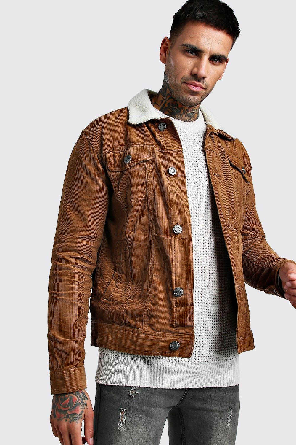 Borg Collar Corduroy Jacket Boohooman