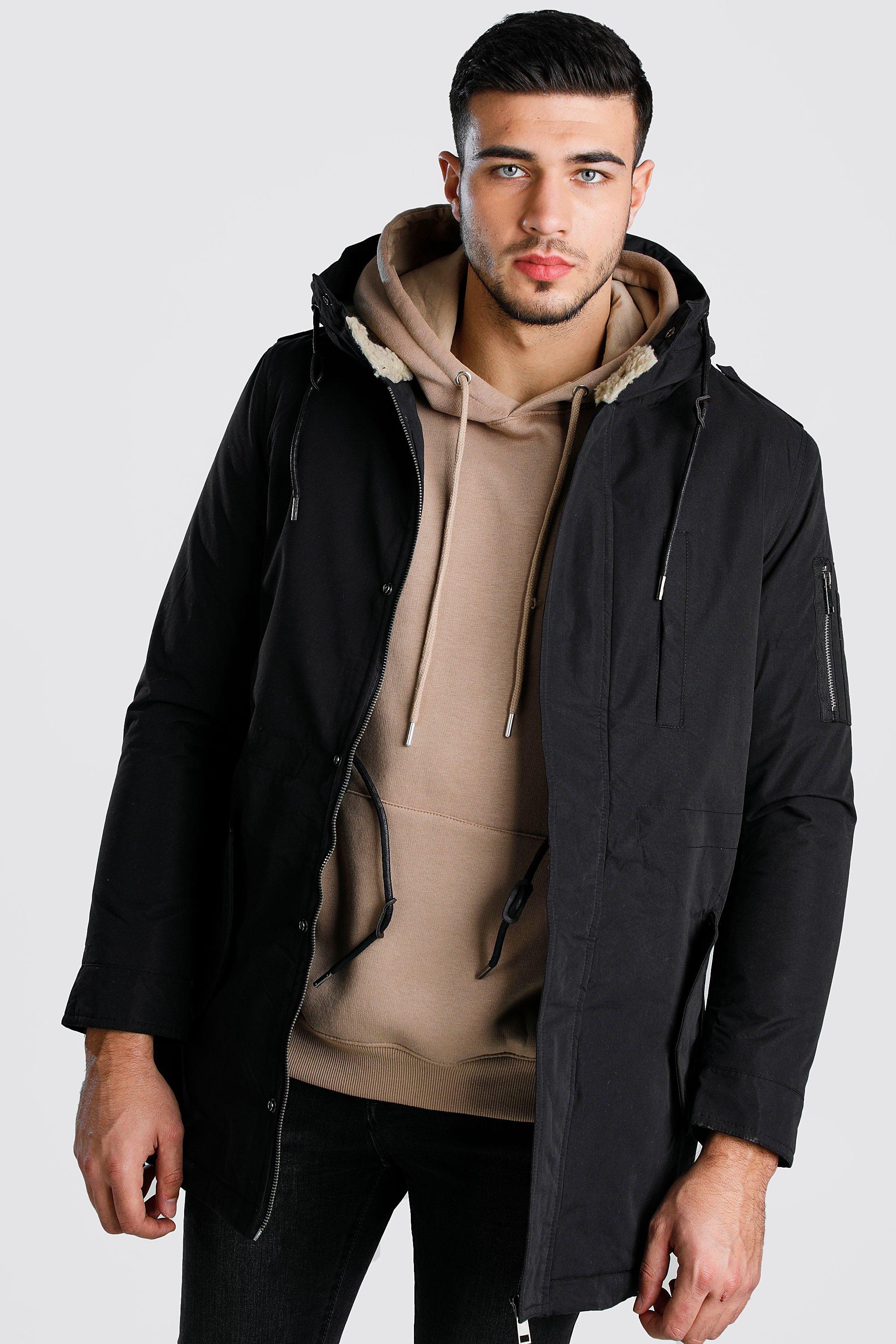 lined hooded parka jacket