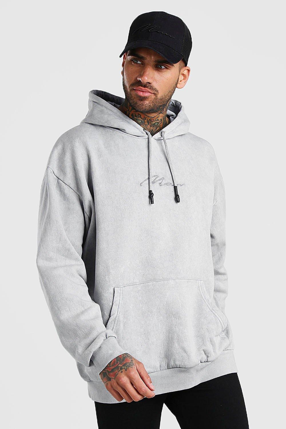 acid wash grey hoodie