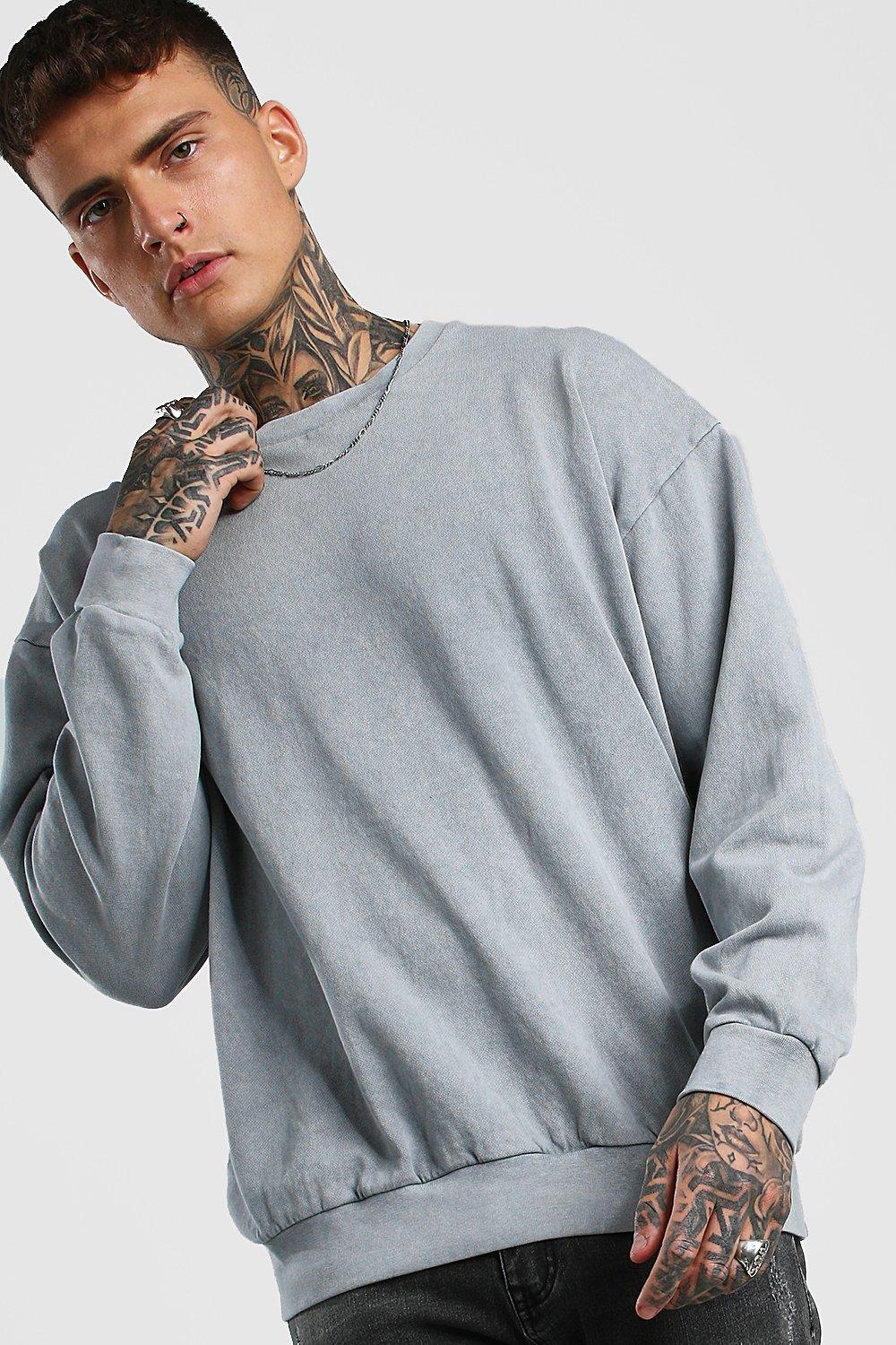 

Толстовка оверсайз с эффектом кислотной стирки, Light grey