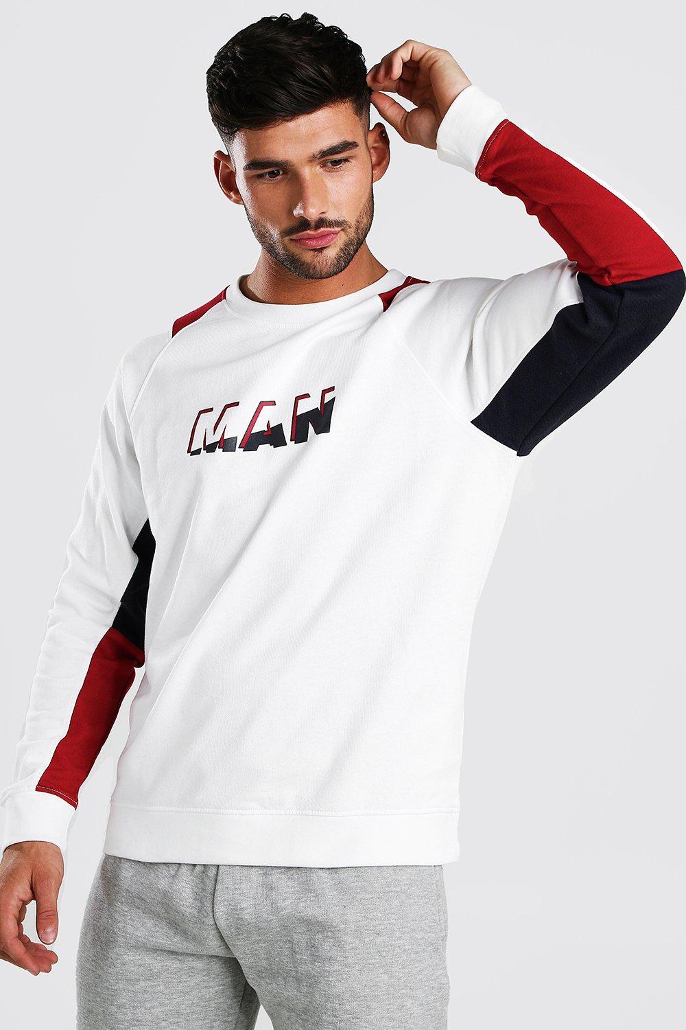 

Университетская толстовка MAN в стиле колор-блок, White