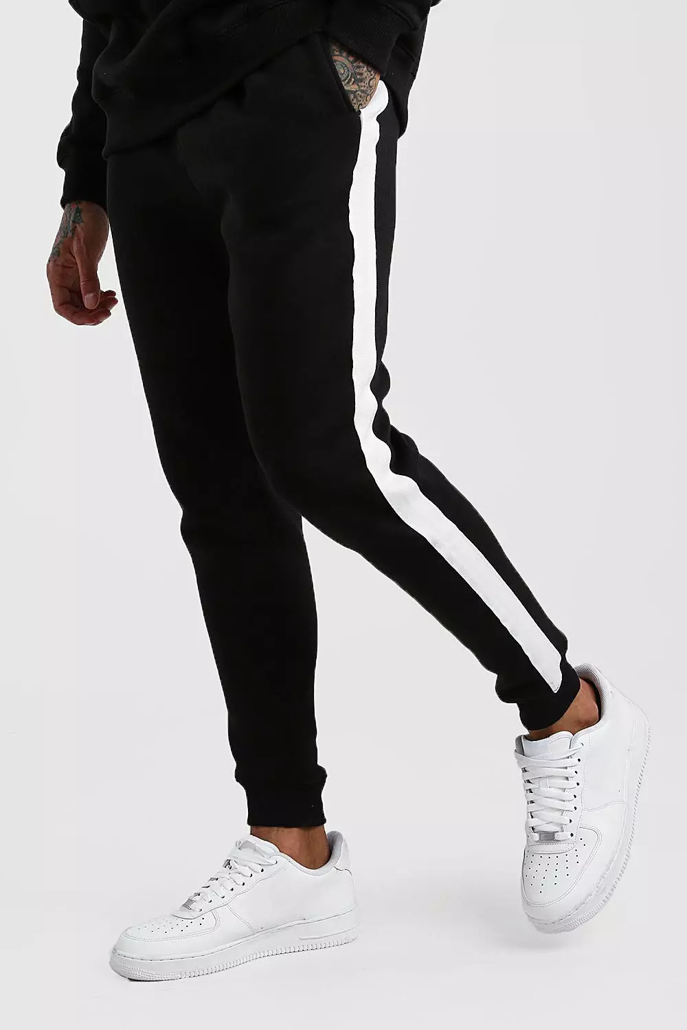 Jogging adidas noir bande blanche hot sale