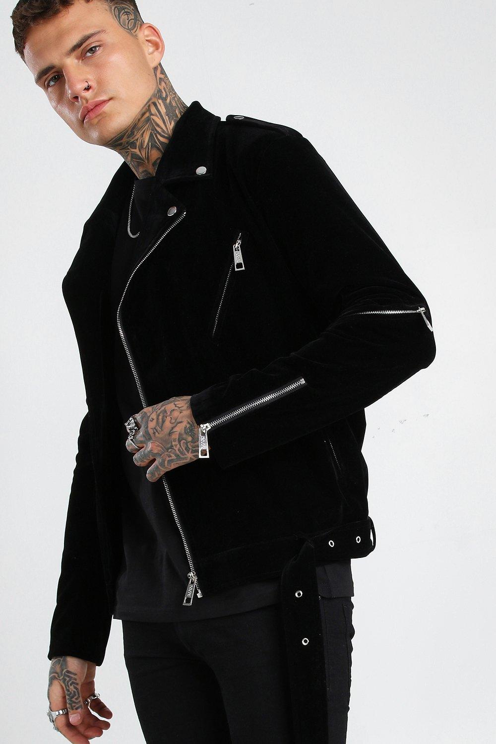 velour moto jacket