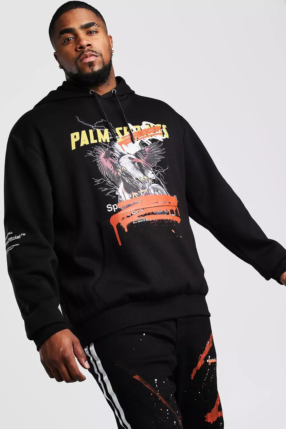 Plus Size MAN Official Graphic Hoodie boohooMAN IE