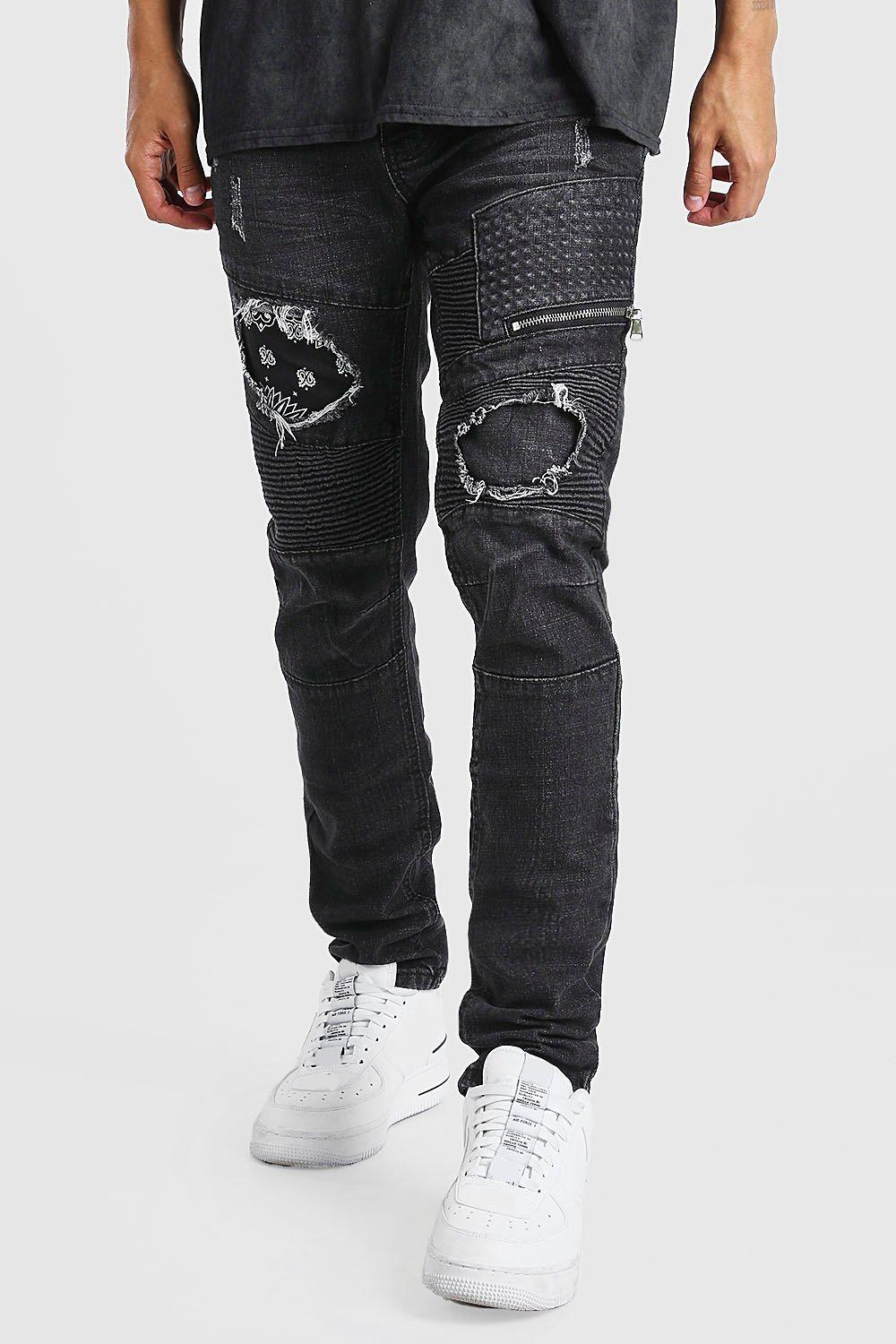 boohooman bandana jeans