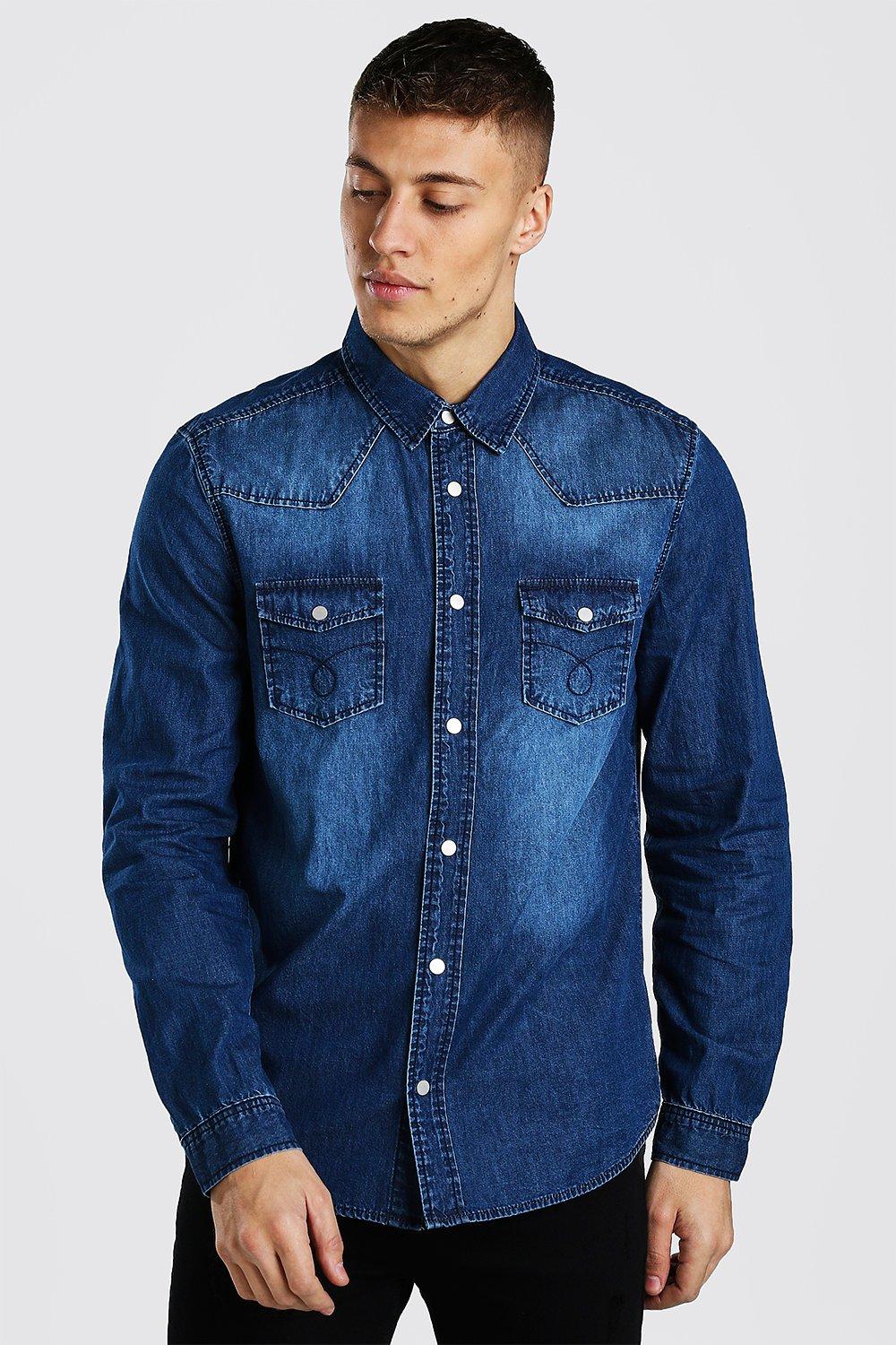 

Рубашка из денима в ковбойском стиле, Dark blue