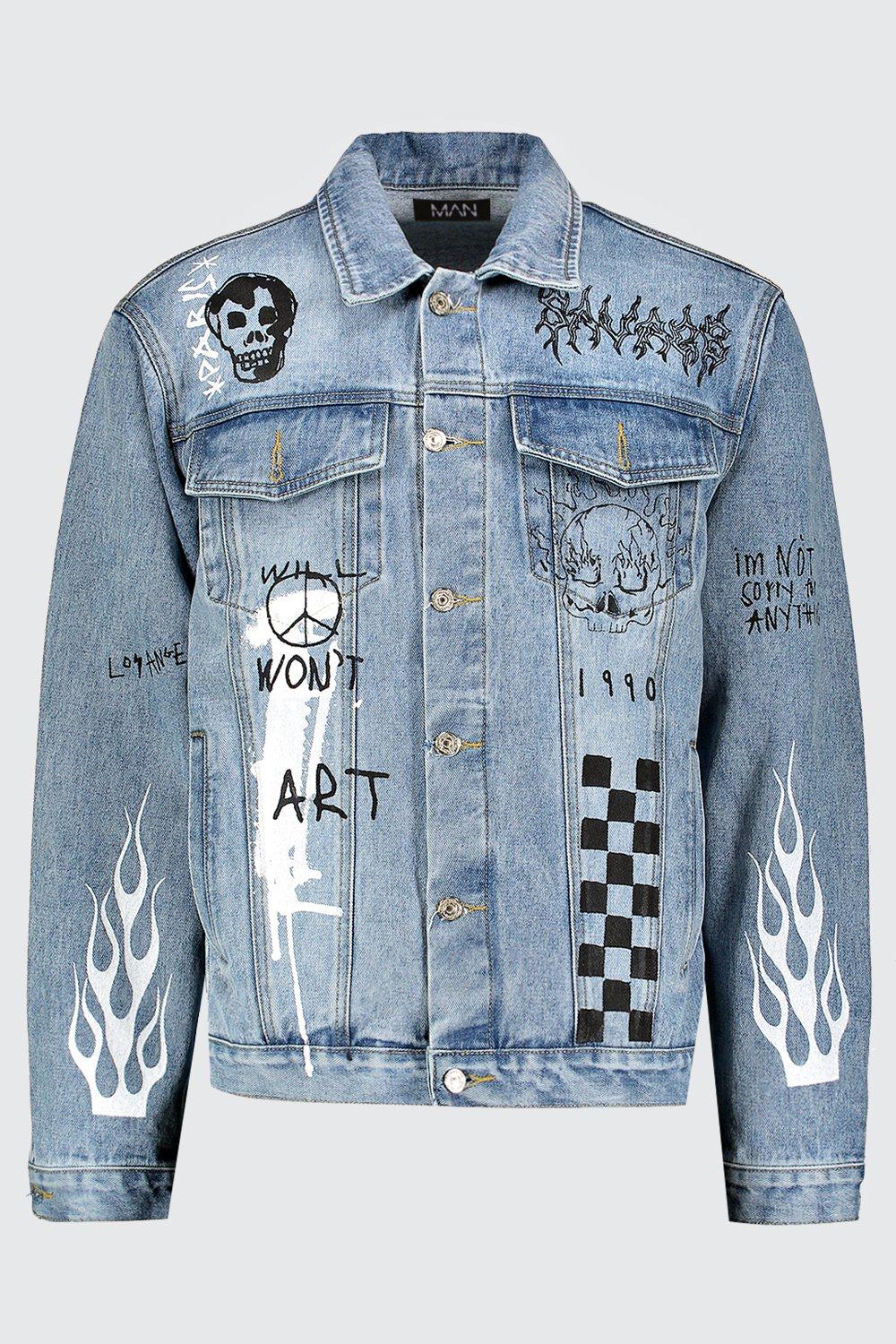 graffiti denim jacket