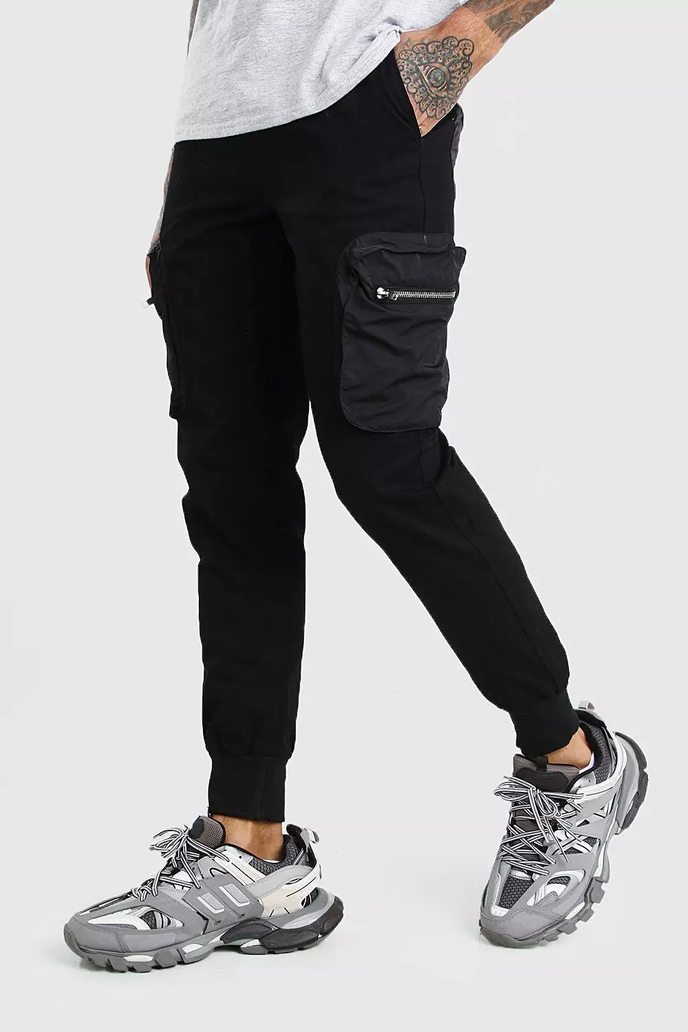 Mens skinny hot sale combat trousers