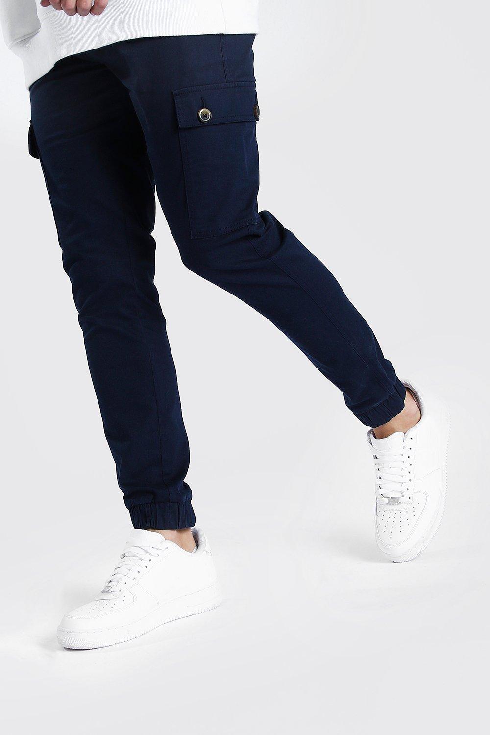 boohooman navy joggers