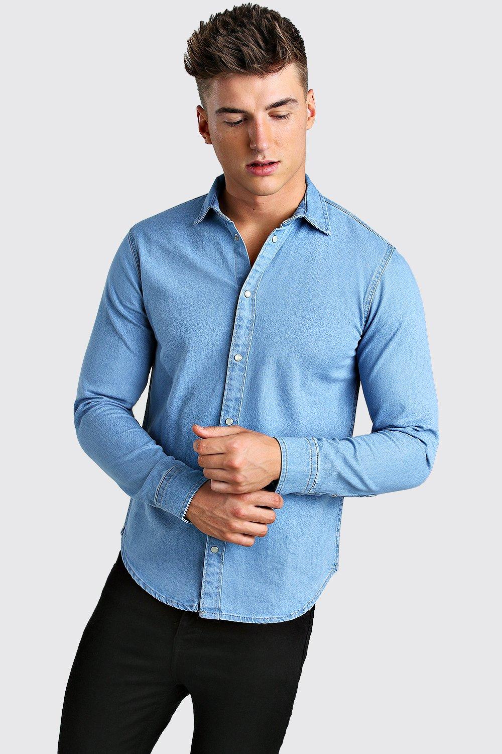 pale blue denim shirt