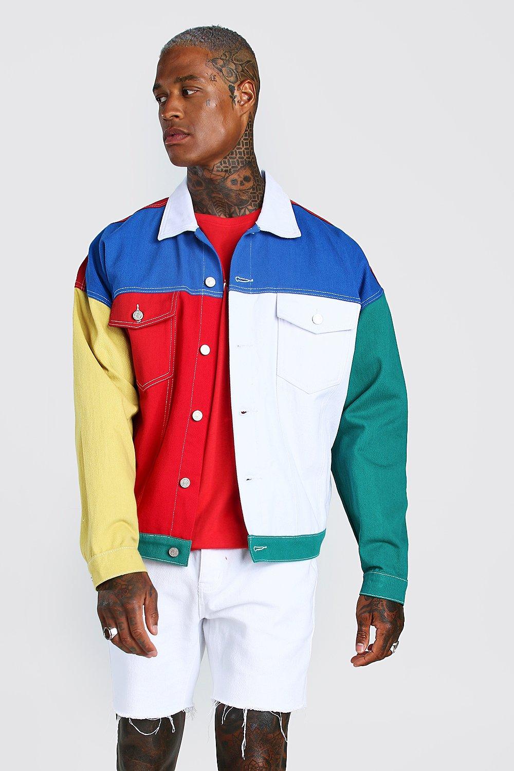 multi coloured denim jacket