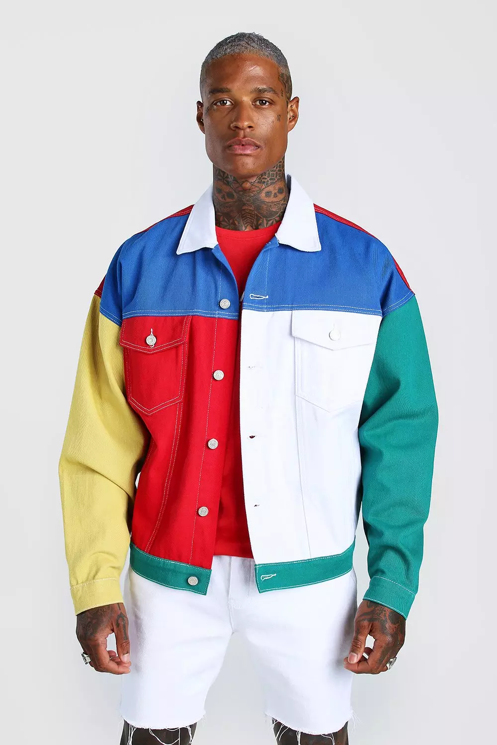 Coloured denim outlet jacket