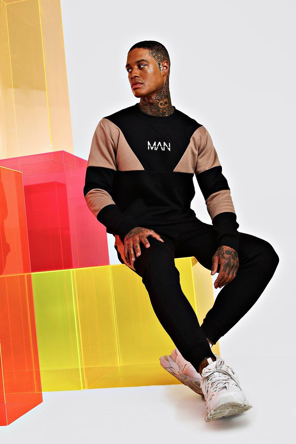 colour block tracksuit
