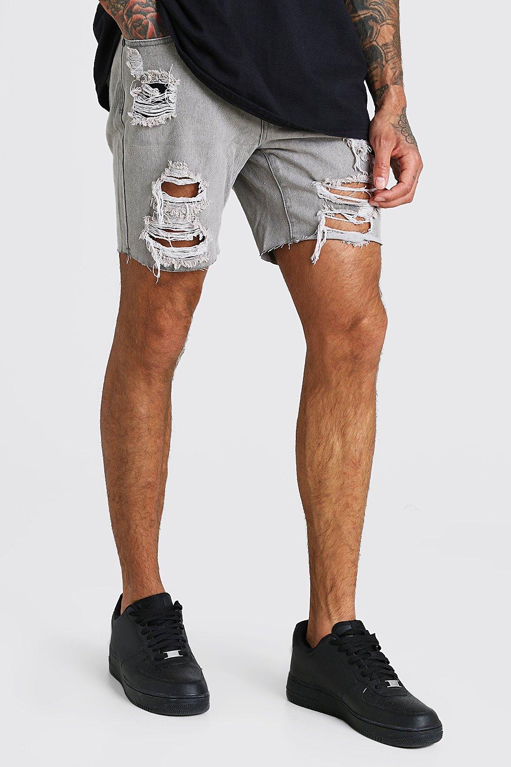 light grey denim shorts