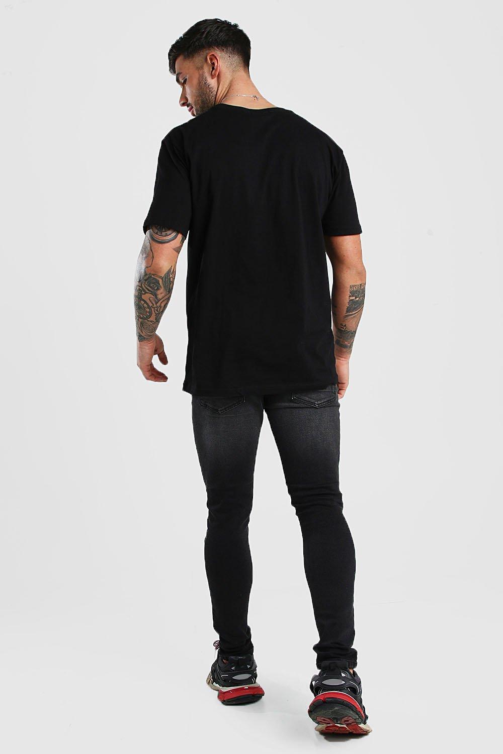 

Супер скинни джинсы с банданой и прорезями, Washed black