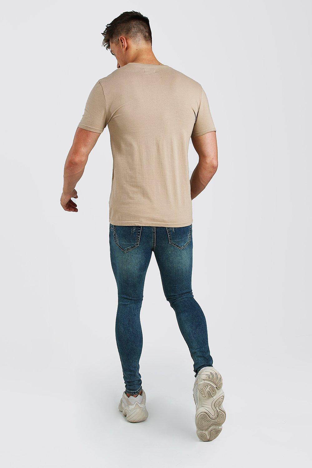 

Скинни джинсы с напылением и прорезями, Vintage blue
