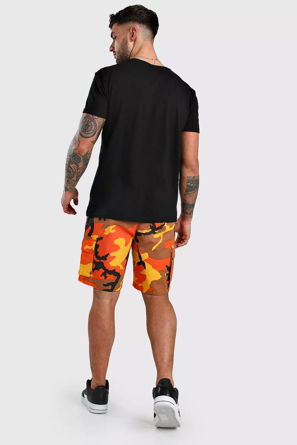 Mens orange sale camo shorts