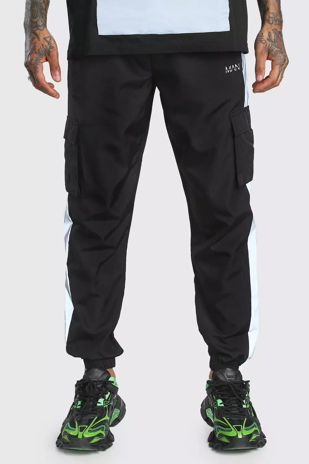 Shell Cargo Joggers With Reflective Side Panels