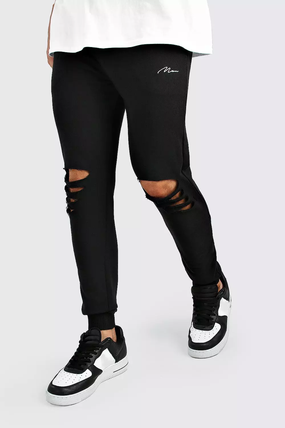 Ripped knee joggers new arrivals