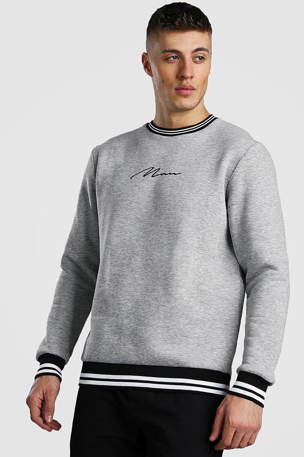 

Фирменная толстовка MAN со спортивным рубчиком, Grey