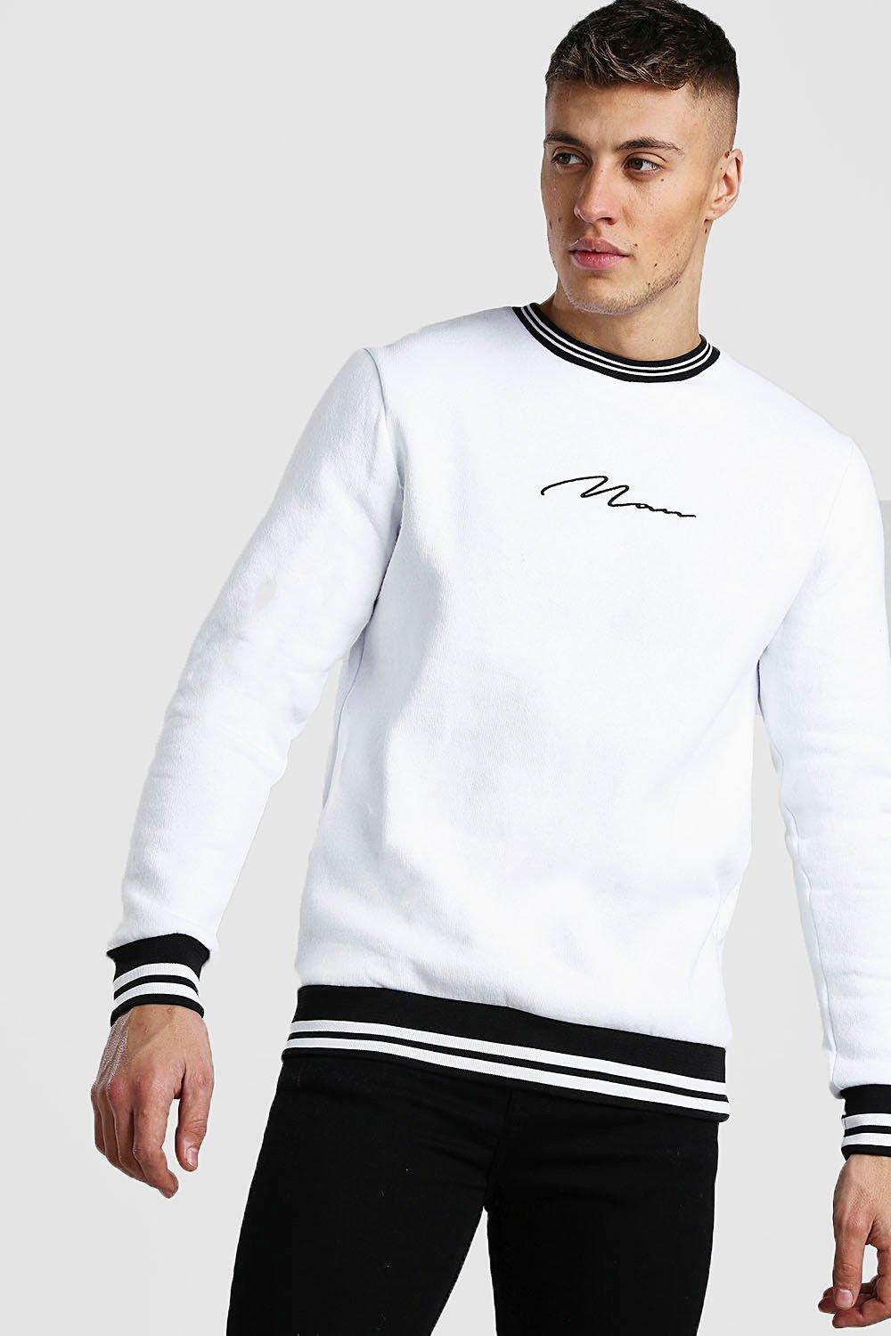 

Фирменная толстовка MAN со спортивным рубчиком, White