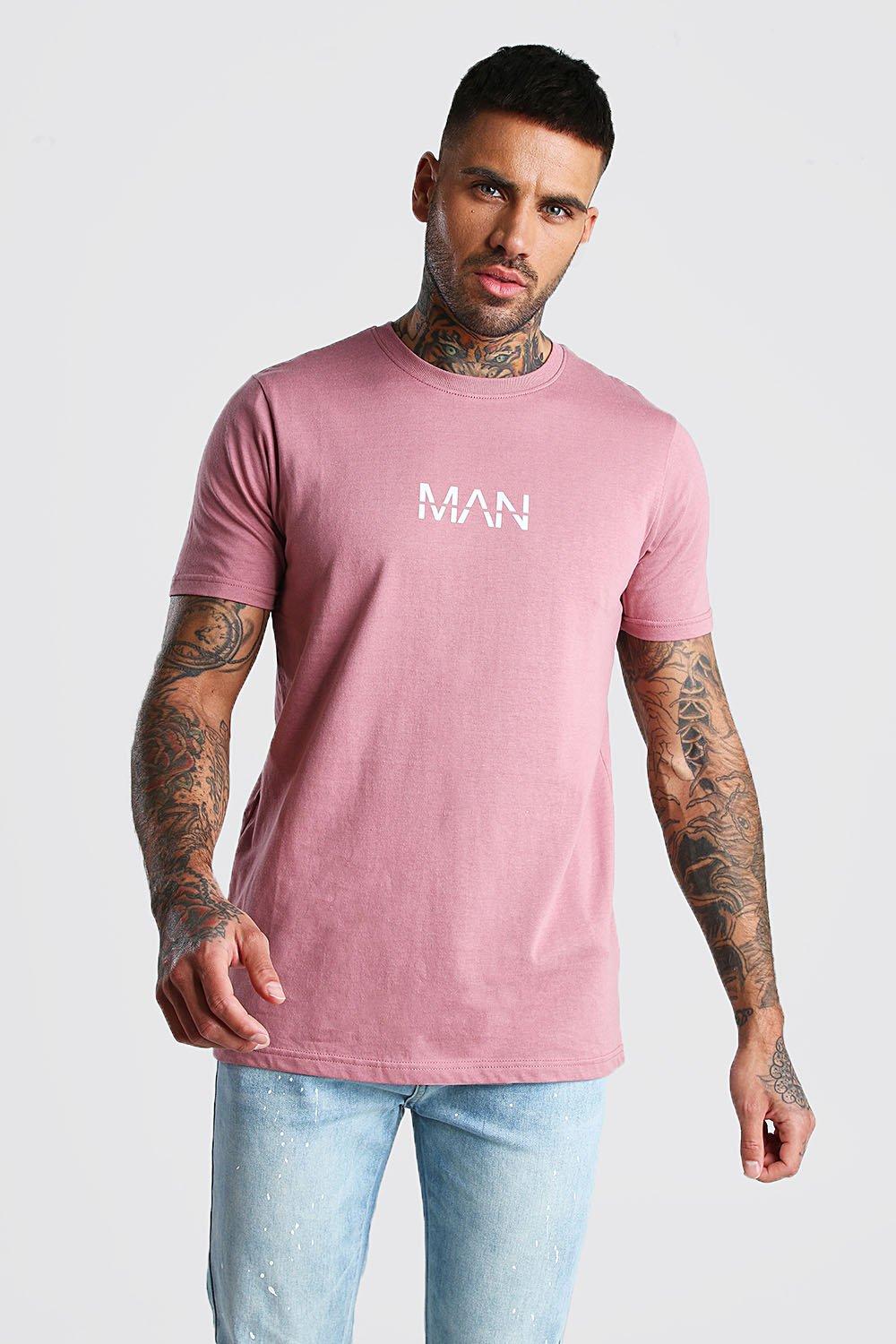 

Оригинальная удлиненная футболка MAN, Mauve