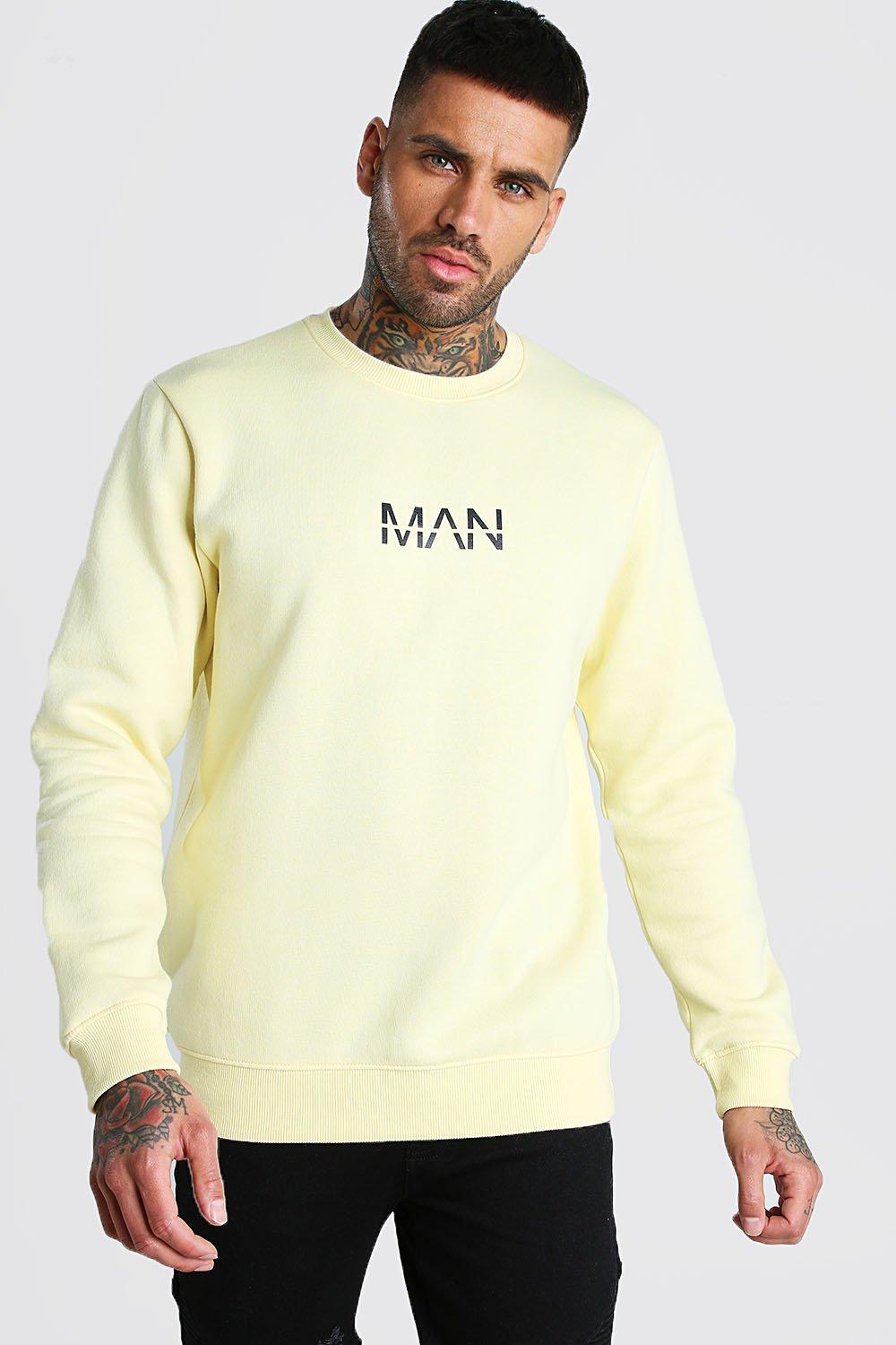 

Оригинальная флисовая толстовка MAN с принтом, Yellow