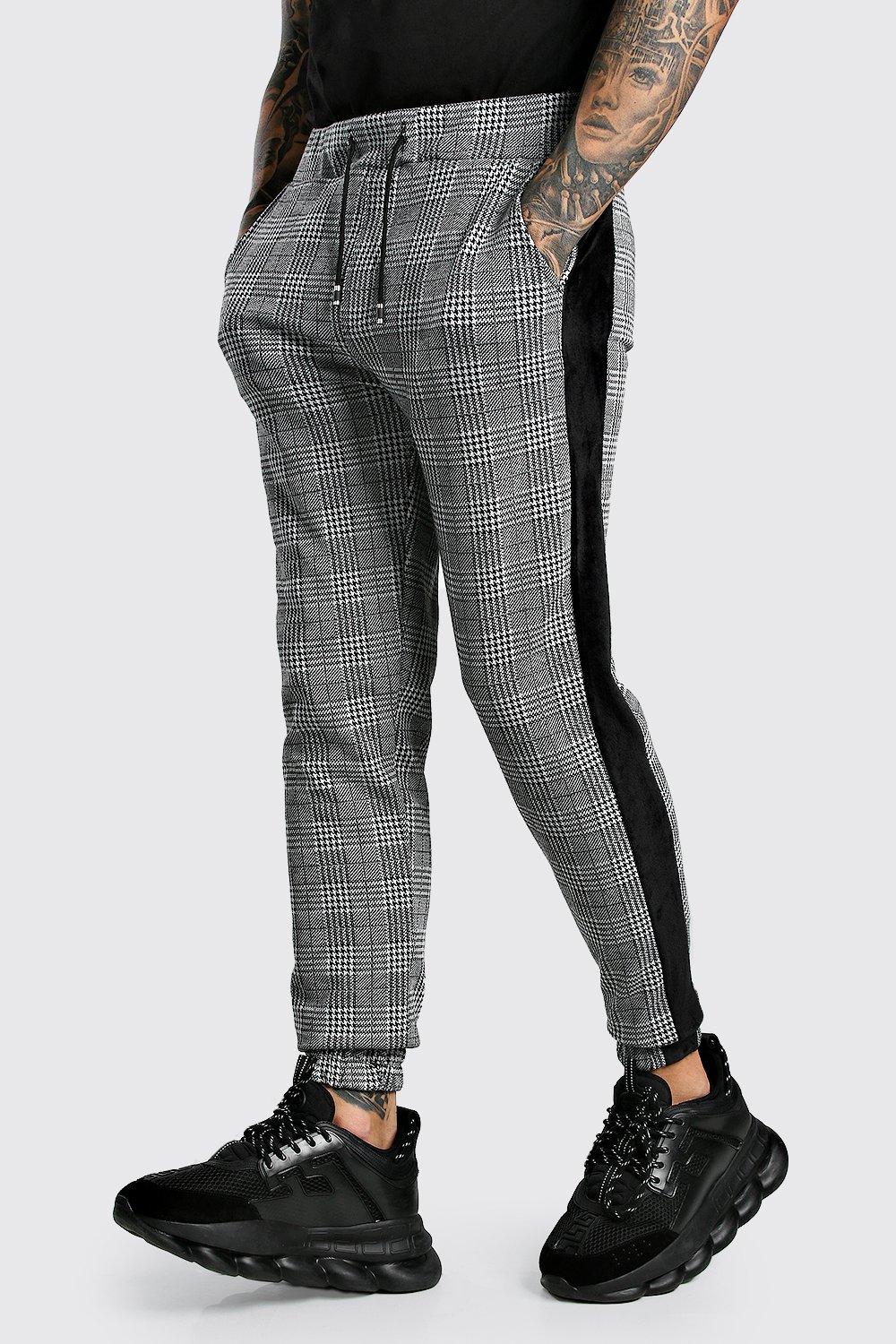 skinny check joggers