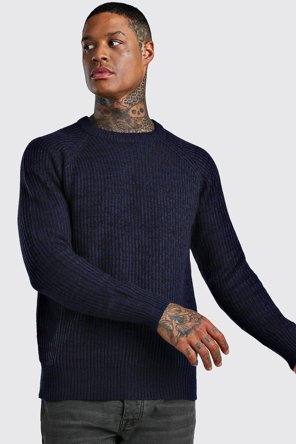 

Raglan Chunky Knit Marl Jumper, Navy