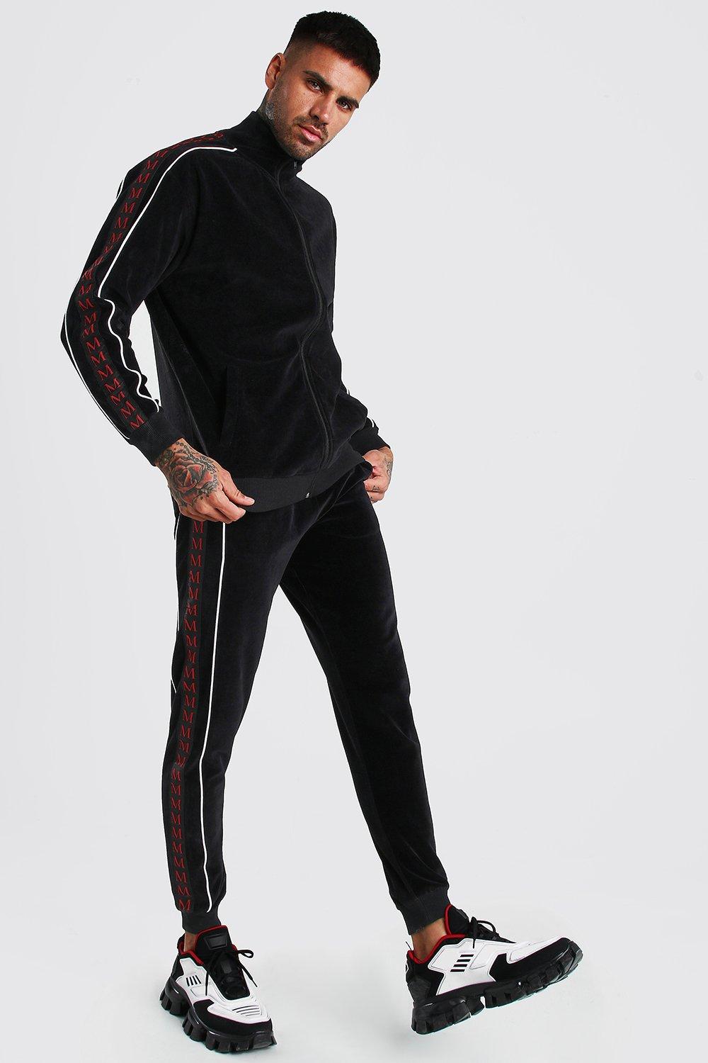 boohooman velour tracksuit