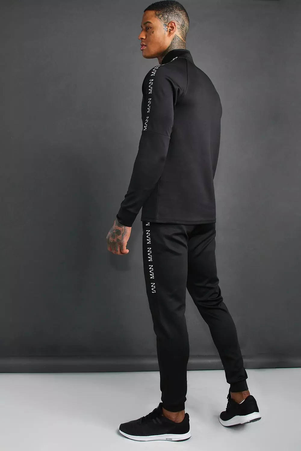 MAN Active Skinny Fit Tracksuit With Tape Detail