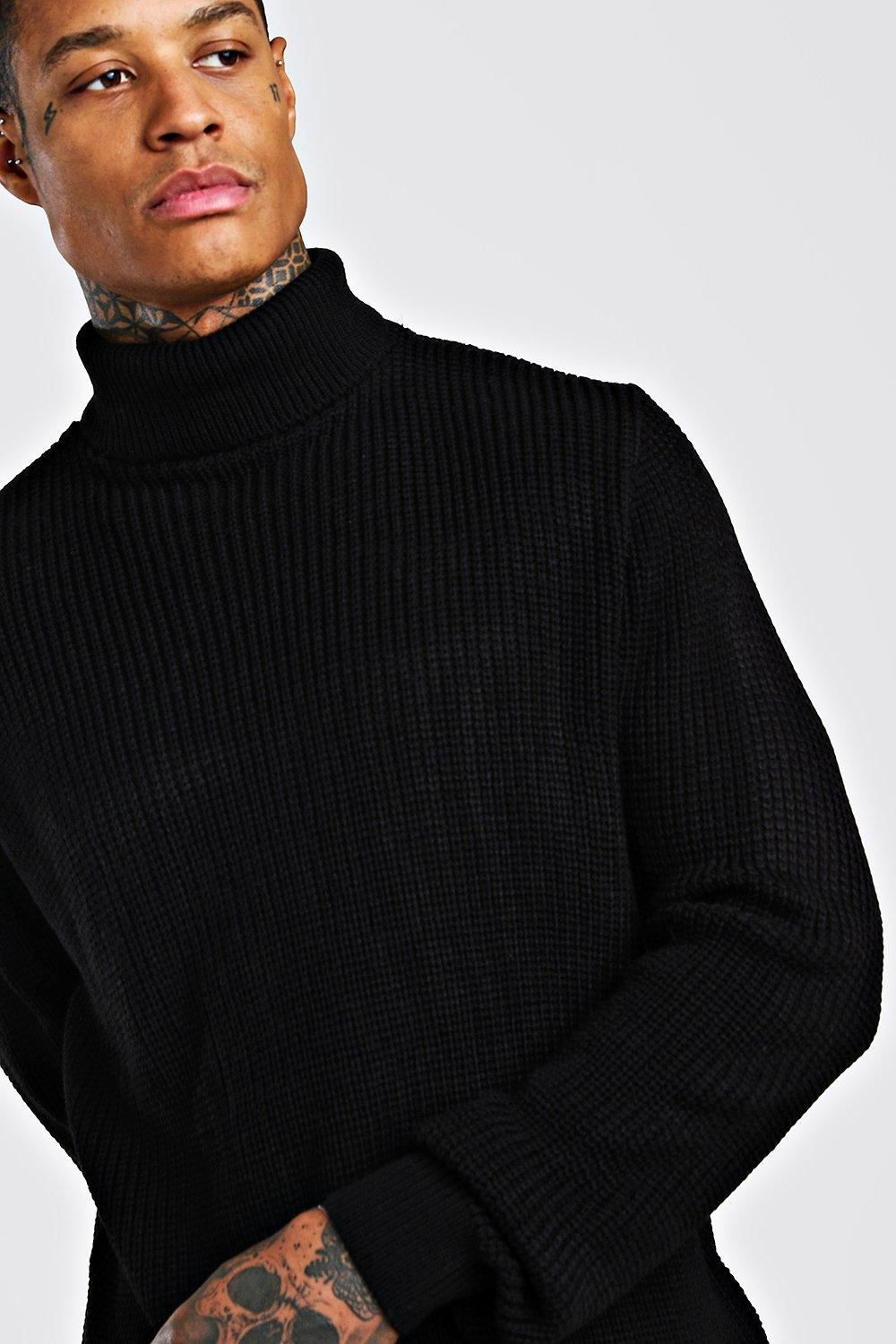 black chunky roll neck