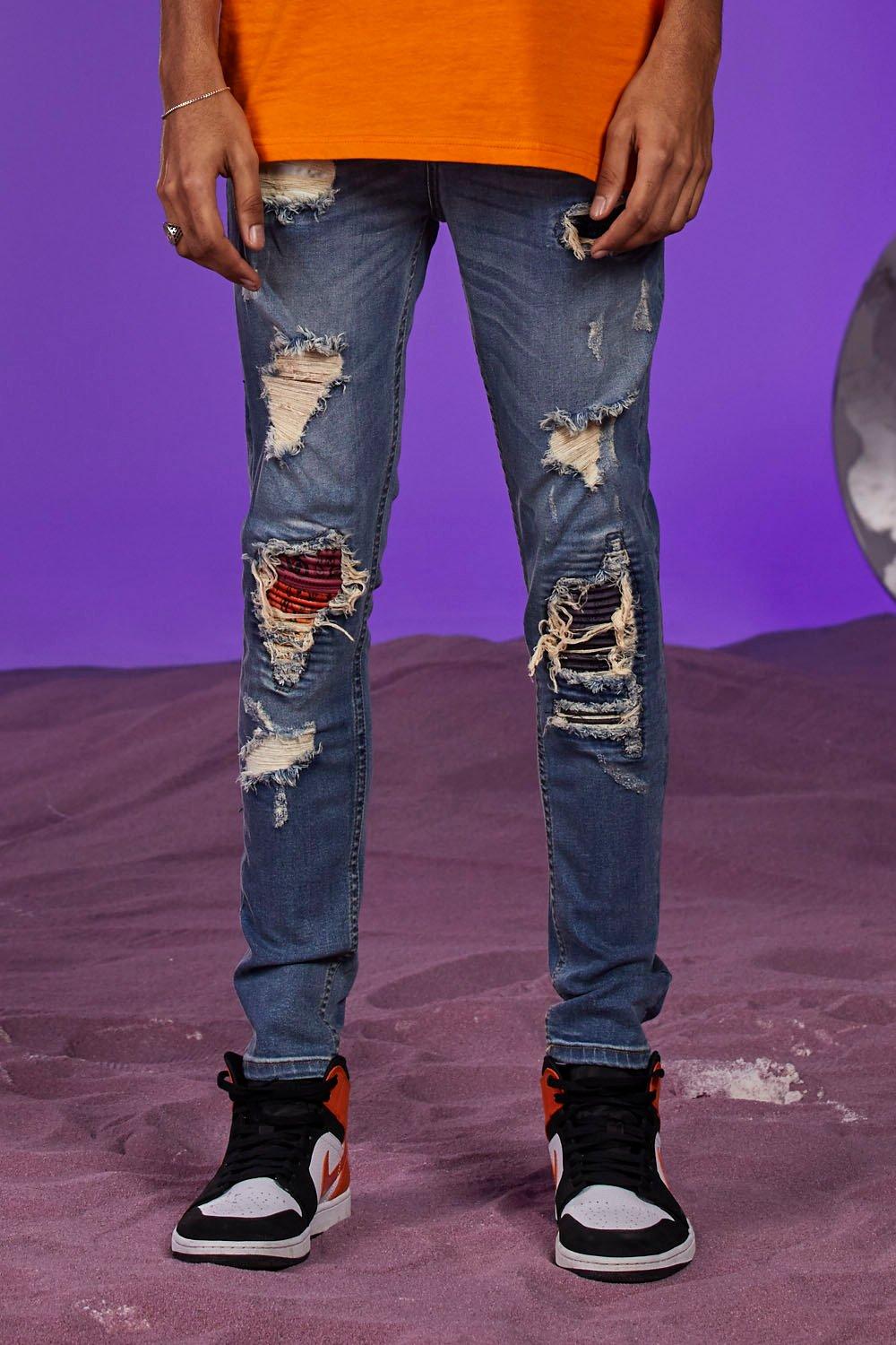 boohooman bandana jeans