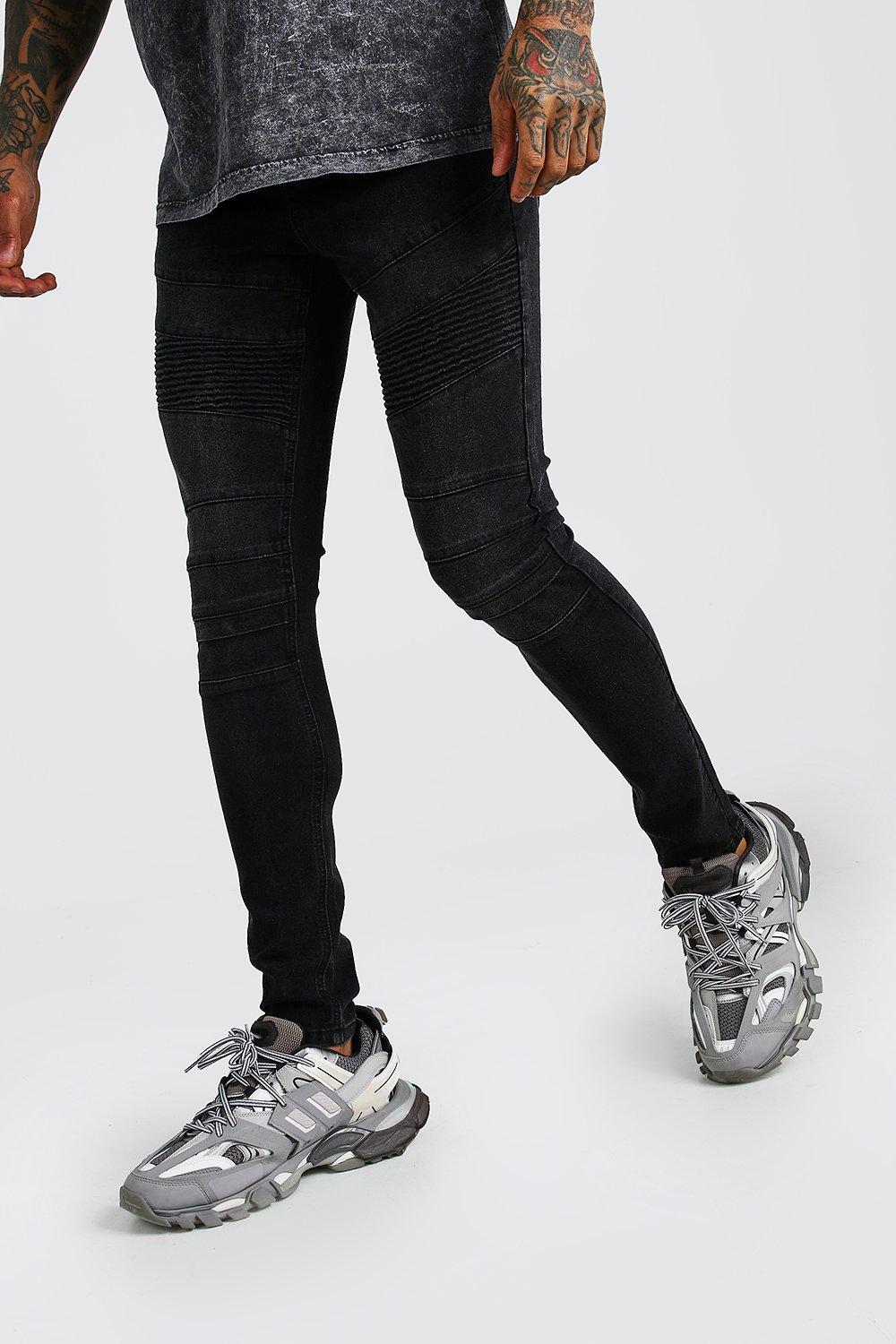 mens super skinny biker jeans