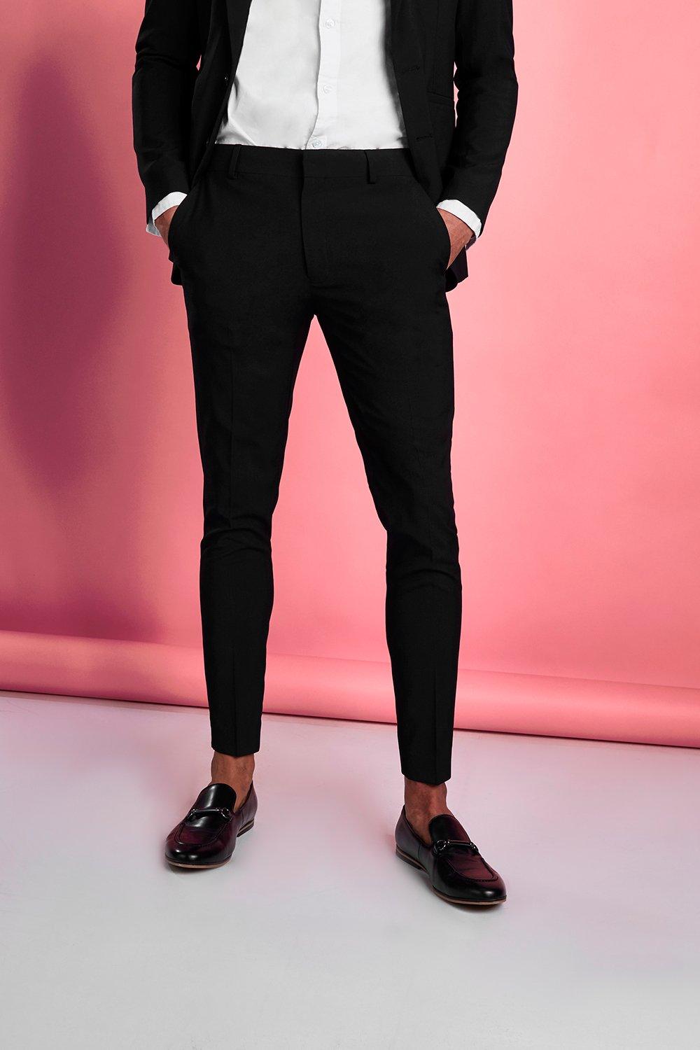 black super skinny mens trousers