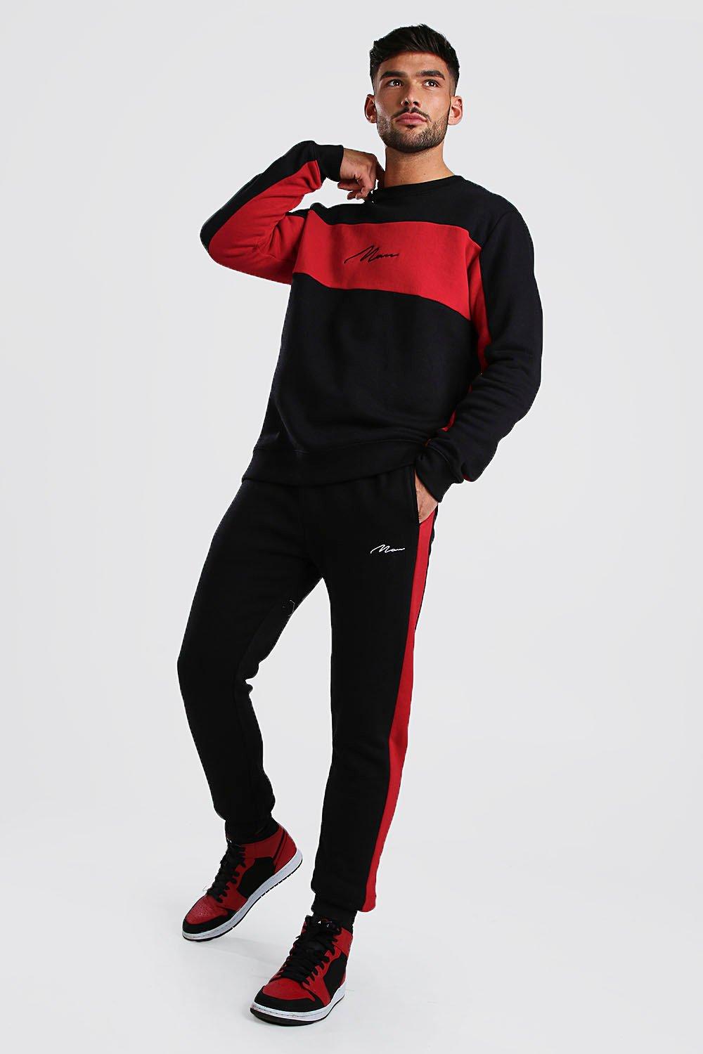 boohooman tracksuit black