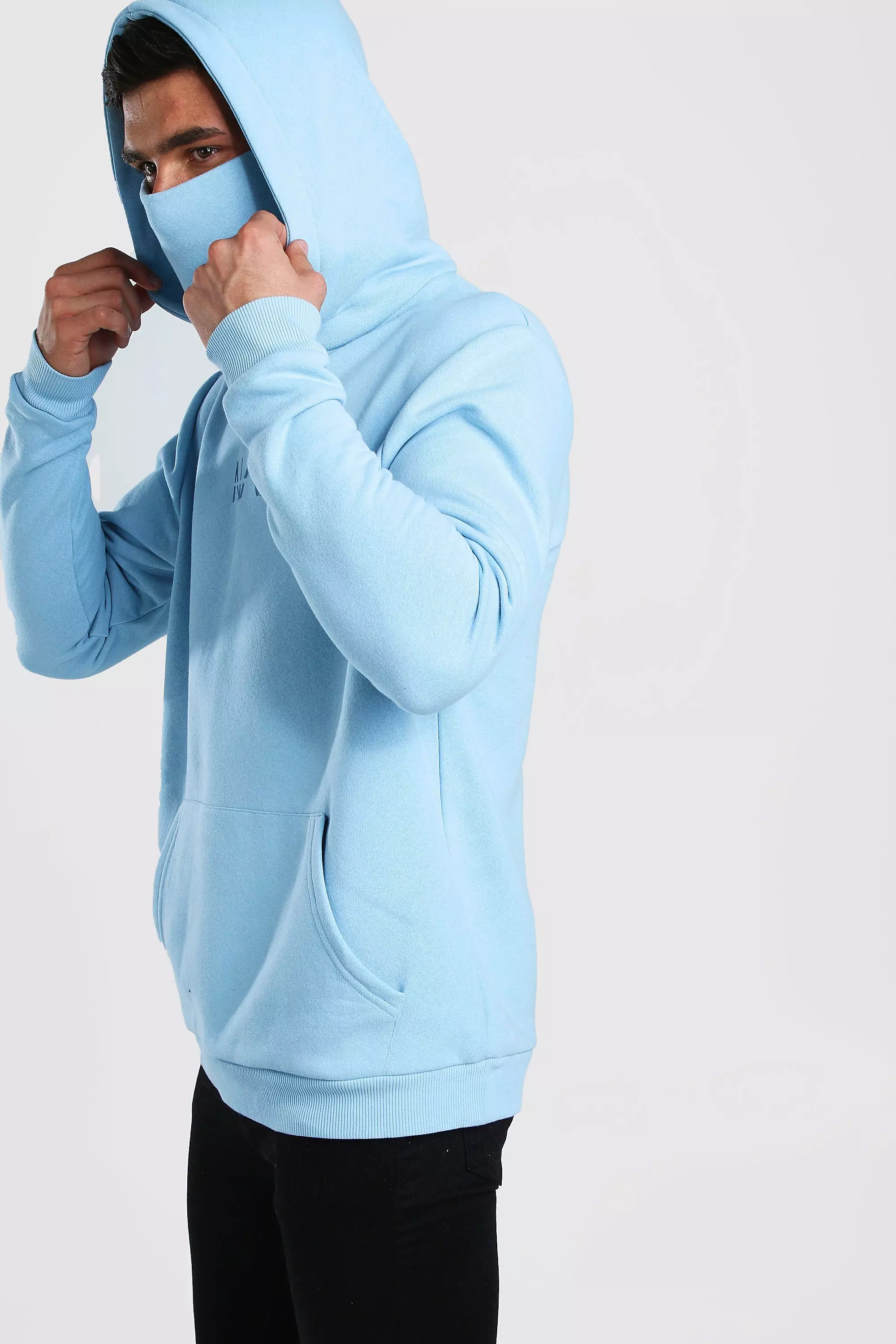 Blue discount boohooman hoodie