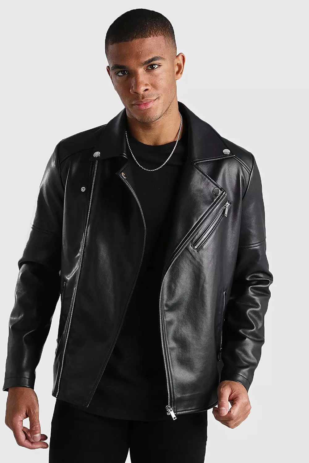 Faux Leather Moto Jacket