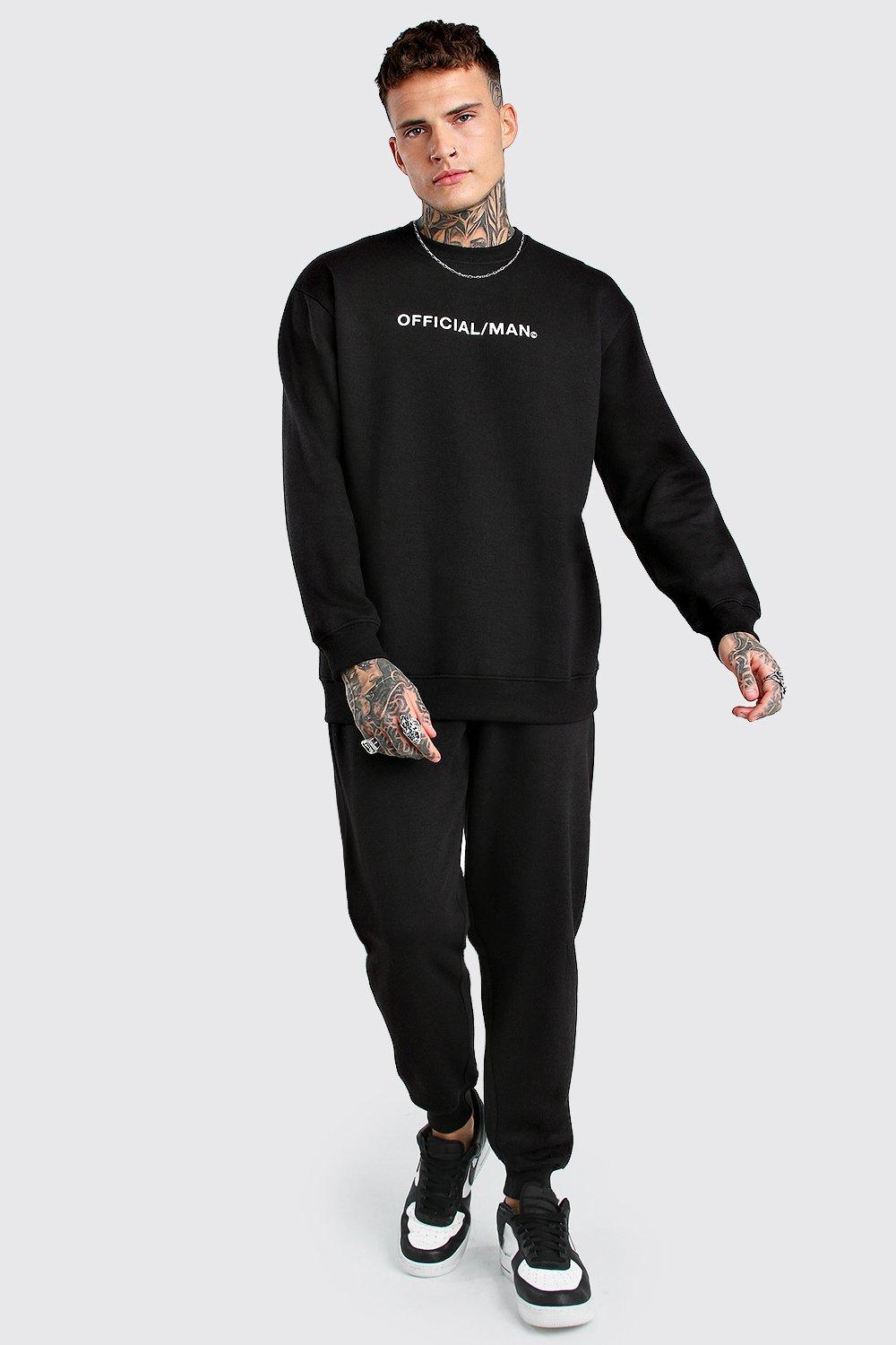 

Официальный спортивный костюм MAN с толстовкой свободного кроя, Black