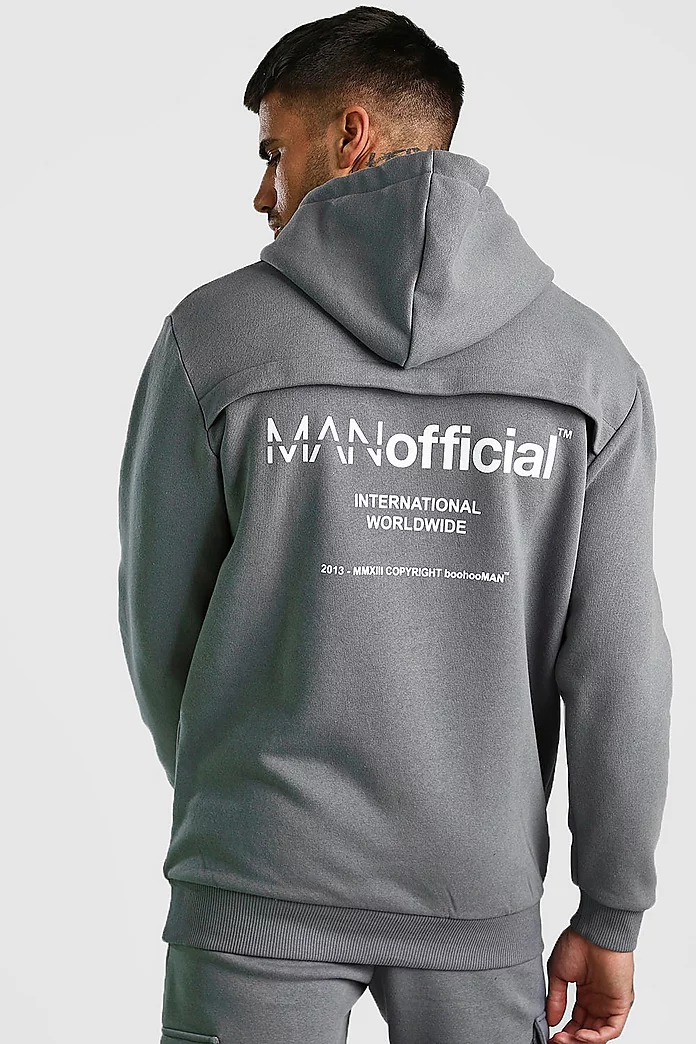MAN Official Cargo Hooded Tracksuit With Back Print